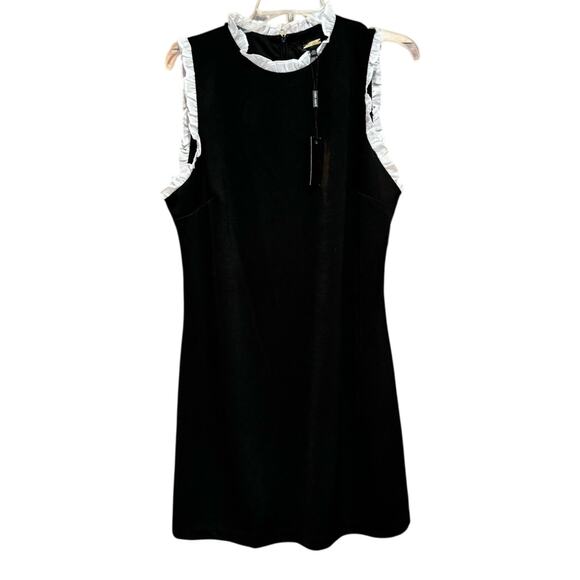 NWT Alexia Admor Blair Sleeveless Ruffle Trim Sheath Dress Black/White Size XL - Picture 6 of 16